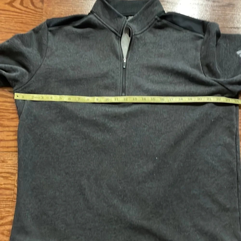 ADIDAS MENS quarter zip pull over sweatshirt / terry inside grey / blk XL